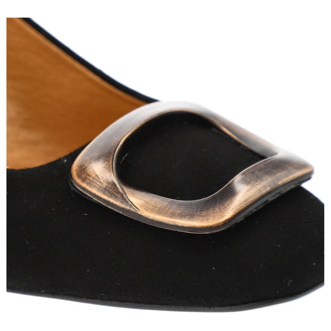 Lodičky Espirito - C1198/1 Czarny Zamsz/Ozdoba