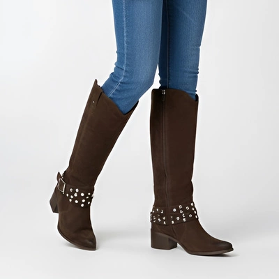 Čižmy KARINO - 5784/05-F Mokka/Welur