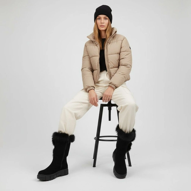 Čižmy Armodo - 5-1434-021 Czarny Welur + Królik