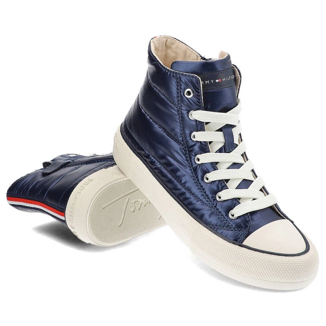 Plátenky Tommy Hilfiger - T3A9-32290-1437800-High Top Lace-Up Sneaker Blue 800