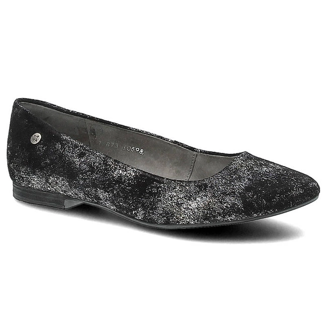 Baleríny Maciejka - 00873-12/00-5 Czarny Srebro Nalot