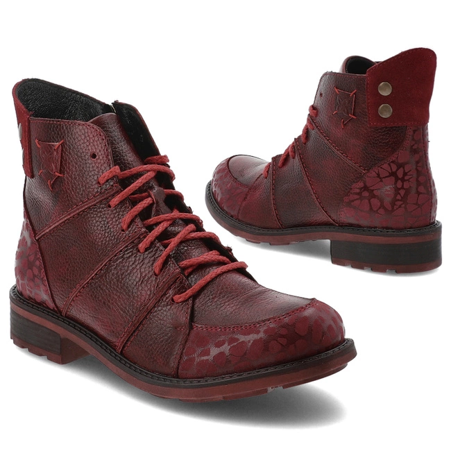 Šnúrovacie Členkové Topánky MACIEJKA - 07047-08/00-8 Czerwony