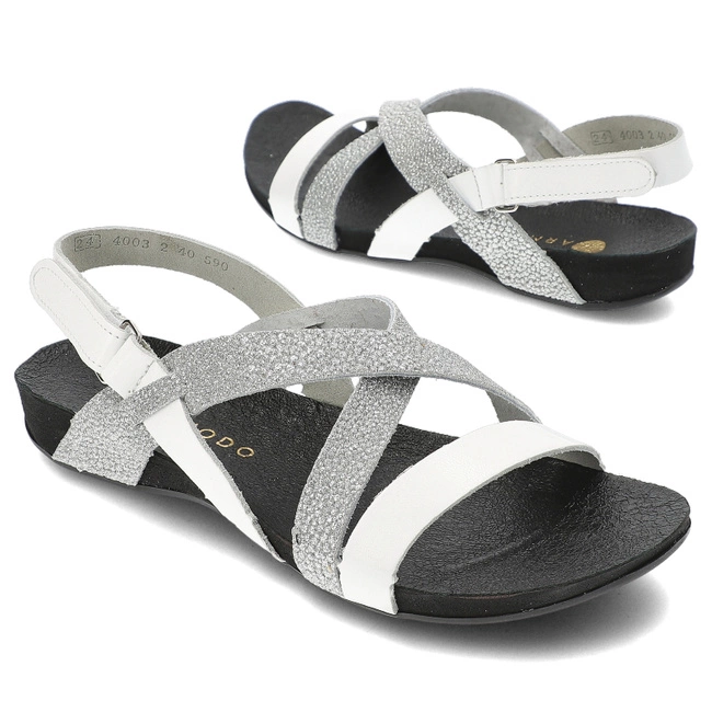 Sandále Armodo - 40032 Bf.Biały+Bf.Srebro