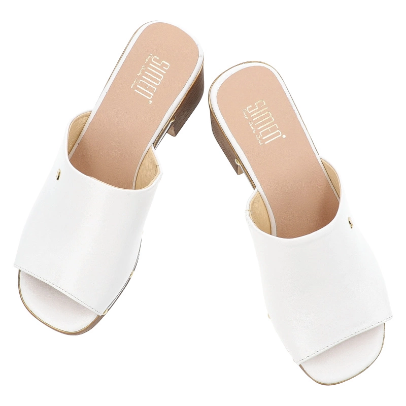 Šľapky SIMEN - 6844A Biały