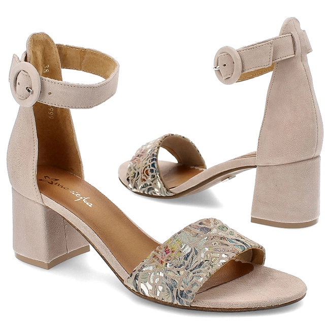 Sandále Maciejka - 04141-49/00-5 Beż+Kwiaty