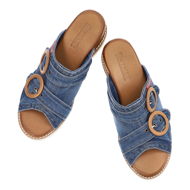 Šľapky Artiker - 54C0201 Niebiesko-Brązowy