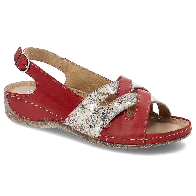 Sandále Helios - 134 Czerwony 03.185