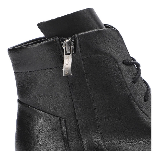 Šnúrovacie Členkové Topánky Pollonus - 5-1005-001 Czarny Lico