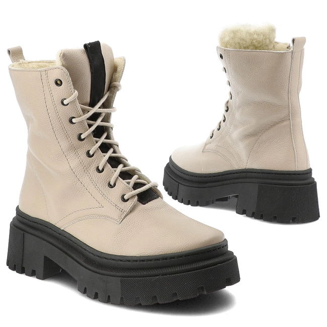 Členkové Topánky Wasak - 0739 Ecru Groszek