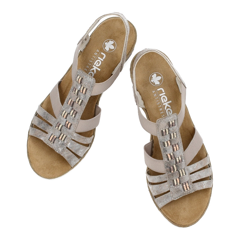 Sandále Rieker - V3822-90 Metallic