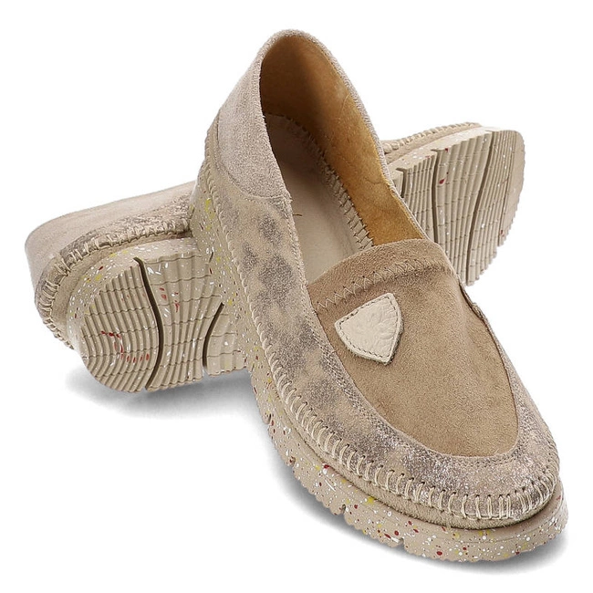 Baleríny Maciejka - 05434-10/00-5 Beż+Złoto