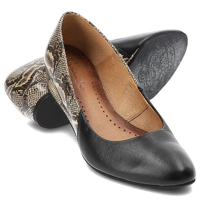 Lodičky Maciejka - 01995-32/00-1 Czarny/Beż Boa