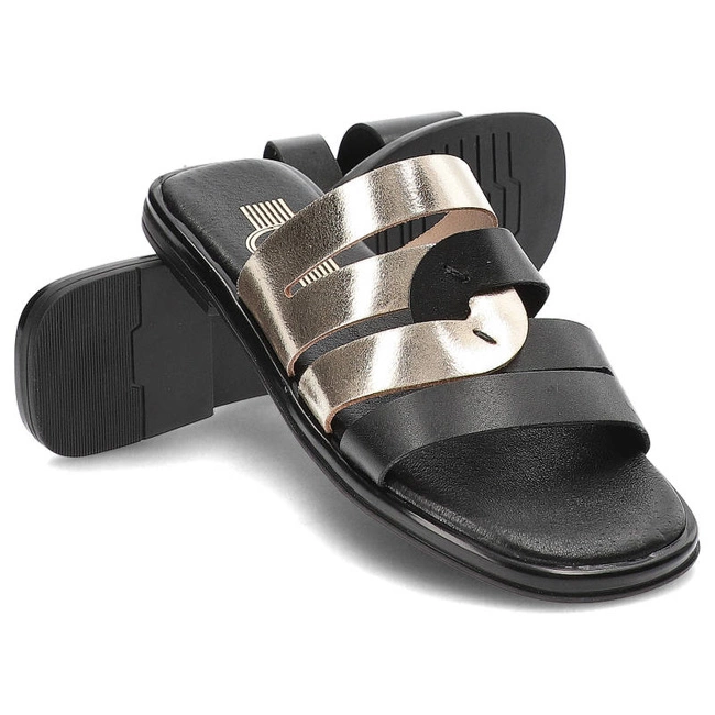 Šľapky Lemar - 40318 Bf.Czarny+Bf.Złoto