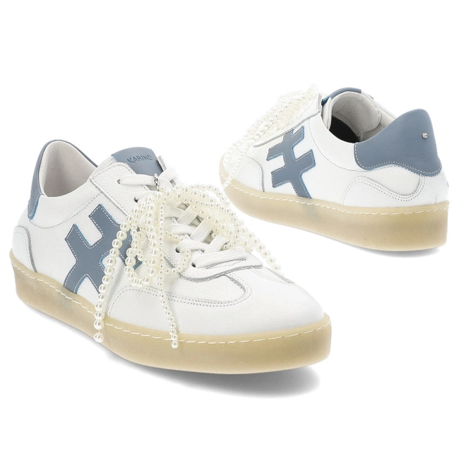 Tenisky KARINO - 5704/122-P Biały Niebieski Lico