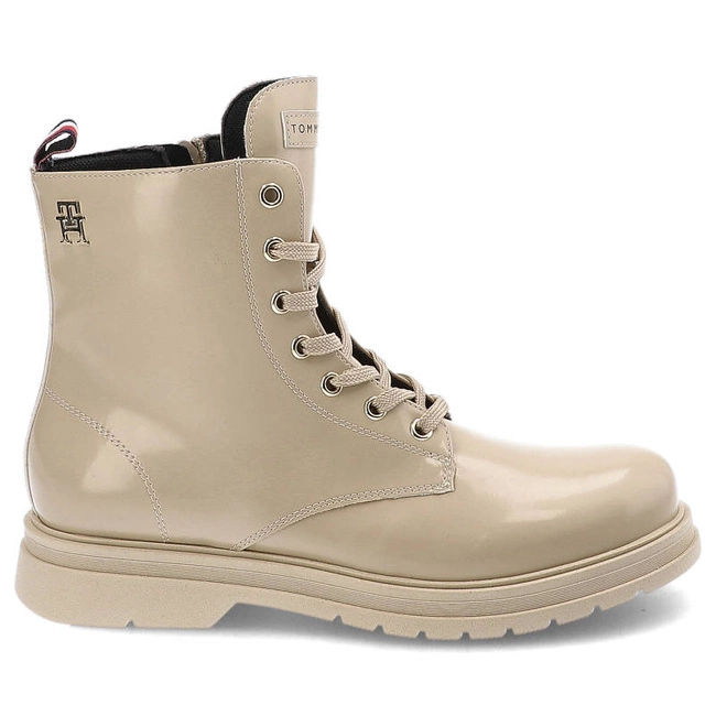 Členkové Topánky Tommy Hilfiger - T4A5-32411-1453500-Lace-Up Bootie Beige 500
