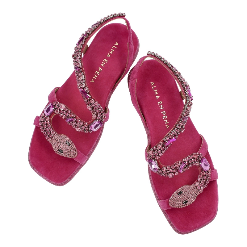 Sandále Alma en Pena - V240840 Suede Fuxia