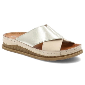 Šľapky MACIEJKA - L4986-37/00-0 Beż+Złoto