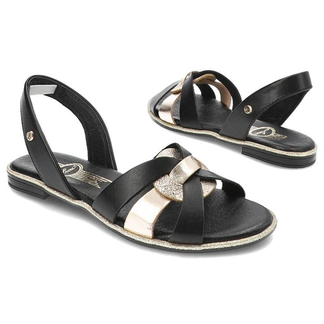 Sandále Lemar - 40273 Bf.Czarny+Pola+Bf.Złoto