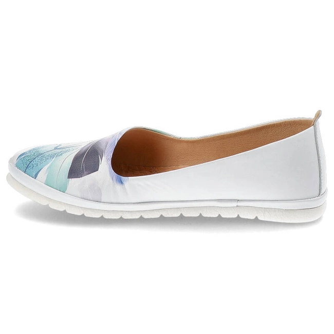 Baleríny Armodo - 2460/PK Biały/Pióra