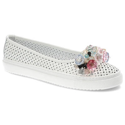 Baleríny Damiss - DS-652 Białe Lico