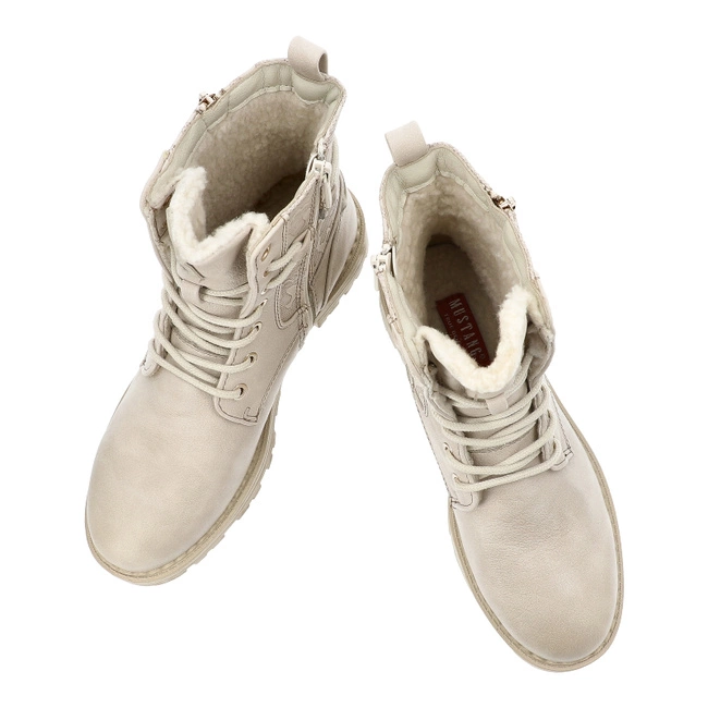 Šnúrovacie Členkové Topánky MUSTANG - 1472-603-243 Ivory