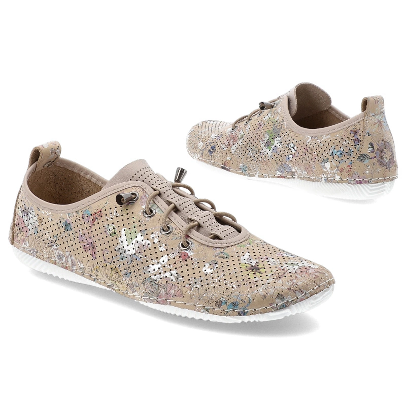 Poltopánky ARTIKER - 56C2689 Beż Kwiaty