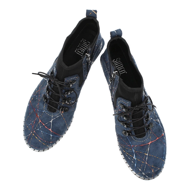 Šnúrovacie Členkové Topánky Simen - 6608A Marineblau/Schwarz