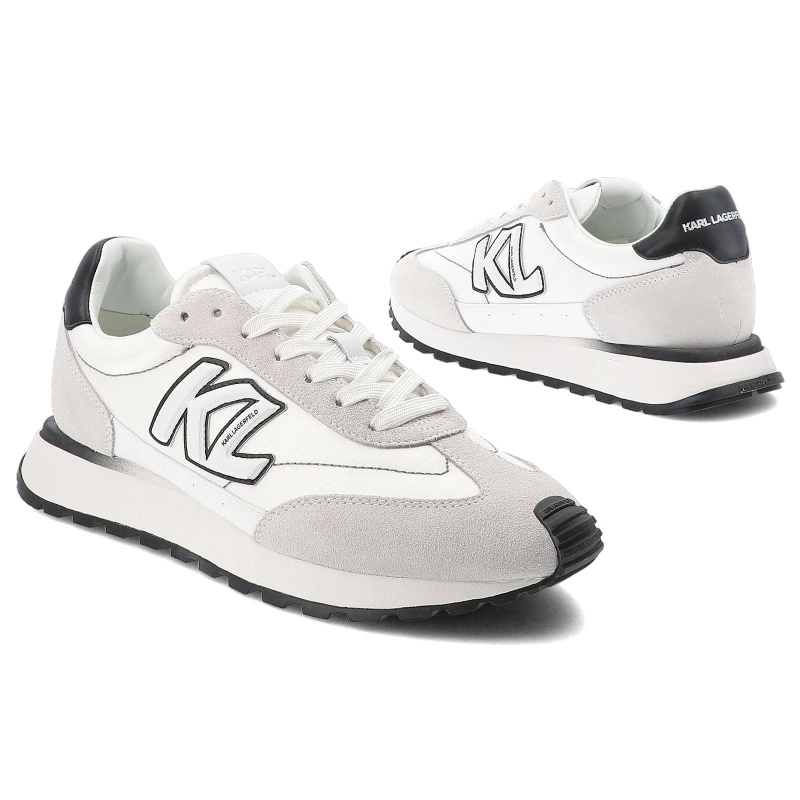 Tenisky KARL LAGERFELD - KL51124 410 White Lthr&Textile w/Black