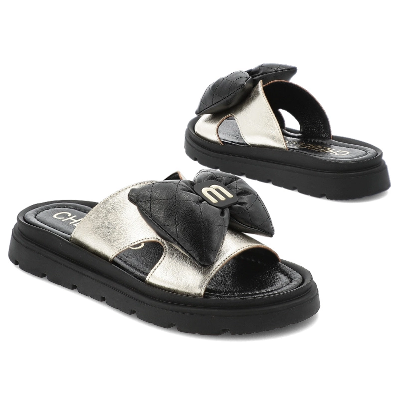 Šľapky CHEBELLO - 4647_-046-000-PSK-S369 Złoty/Czarny