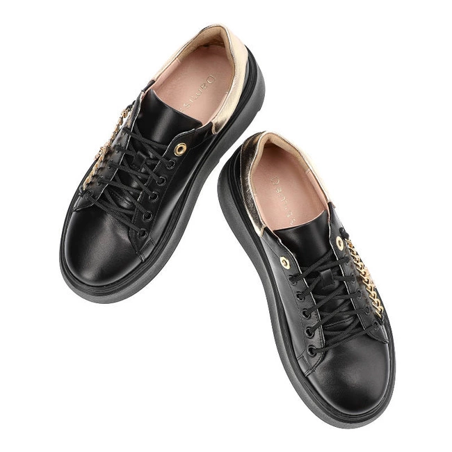 Tenisky Damiss - DS-719 Czarne Lico/Złoto