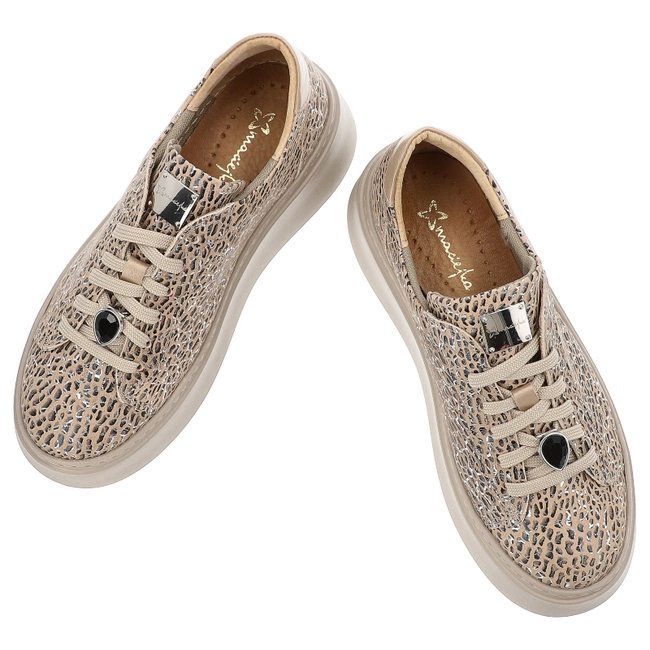 Tenisky MACIEJKA - 06191-10/00-7 Beż+Czarny