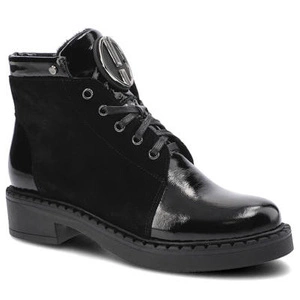 Členkové Topánky Pollonus - 5-1329-003 Czarny Naplak/Czarny Welur 