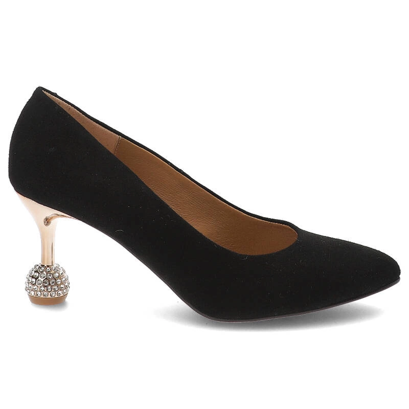 Lodičky Espirito - C-1287/2 Czarny Zamsz