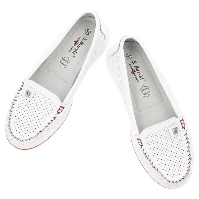 Mókazíny S.BARSKI - LR51-673 White/Red
