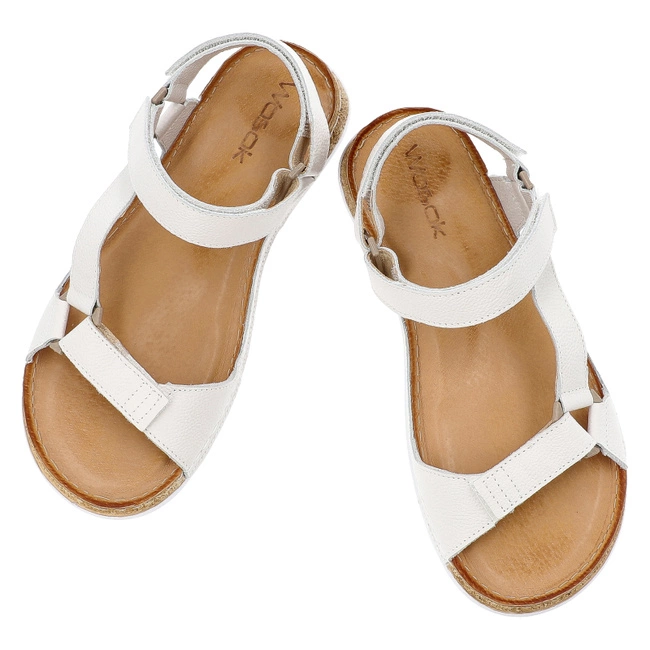 Sandále WASAK - 0782 Biały Groszek