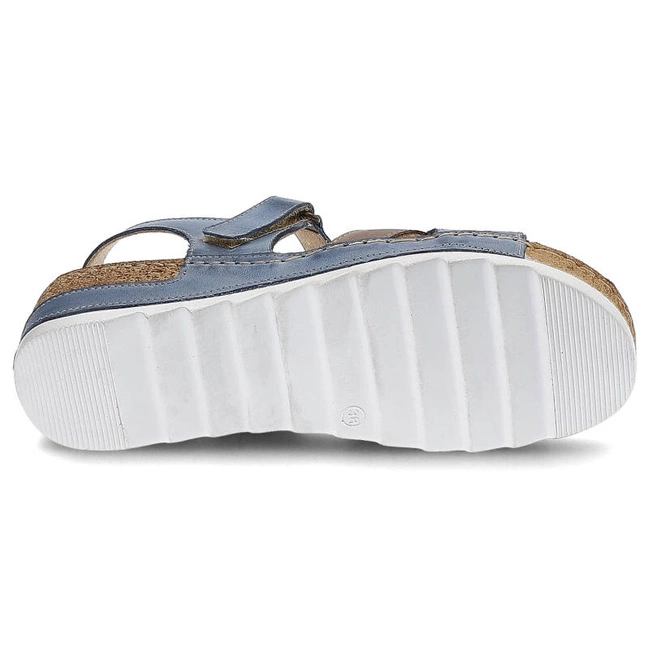 Sandále Wasak - 0620 Jeans+Cappuccino