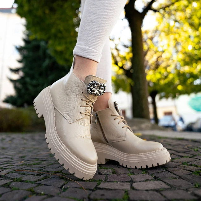 Členkové Topánky Armodo - 03723 Beż G2