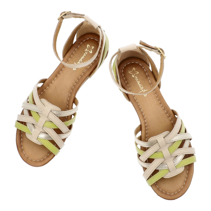 Sandále MACIEJKA - 06974-37/00-1 Beż+Zielony