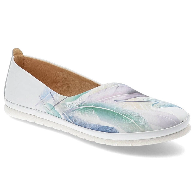 Baleríny Armodo - 2460/PK Biały/Pióra