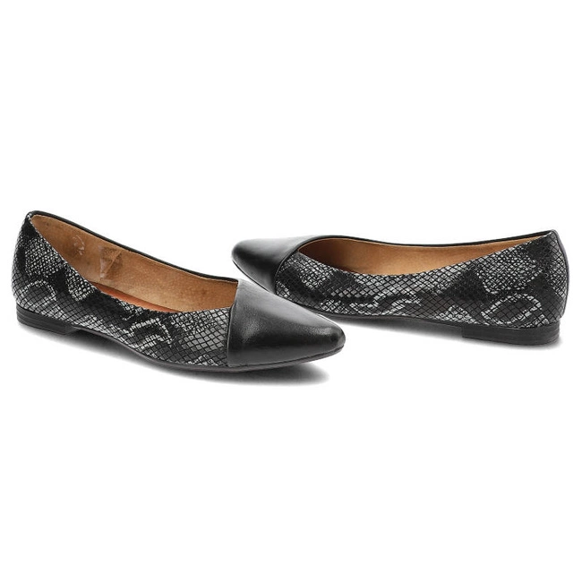 Baleríny Maciejka - 01803-34/00-5 Czarny/Szary Wąż