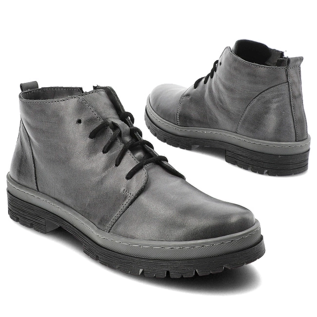 Šnúrovacie Členkové Topánky Wasak - 0689 Szary