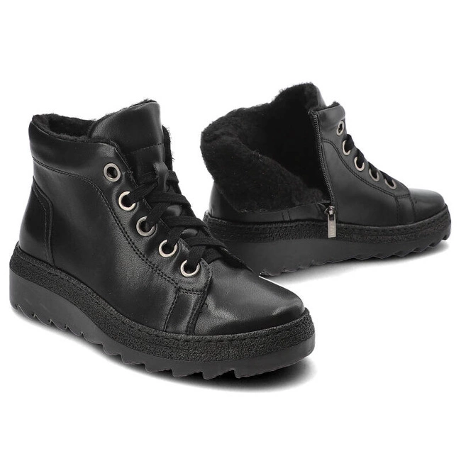 Šnúrovacie Členkové Topánky Armodo - 1175 Czarny K1