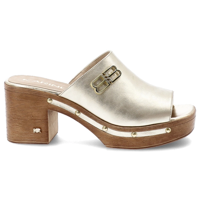 Šľapky KARINO - 5093/074-P Złoty/Lico