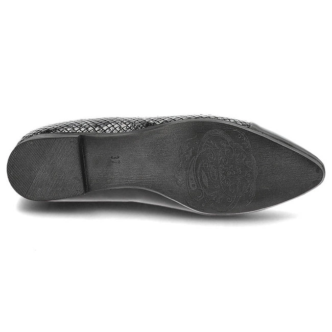 Baleríny Maciejka - 01803-34/00-5 Czarny/Szary Wąż