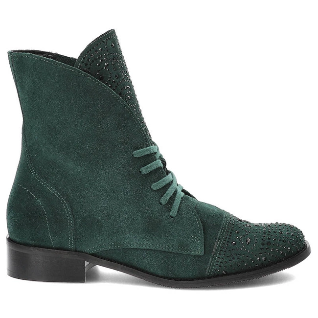 Členkové Topánky Exquisite - 1408 Ciemno Zielony Welur