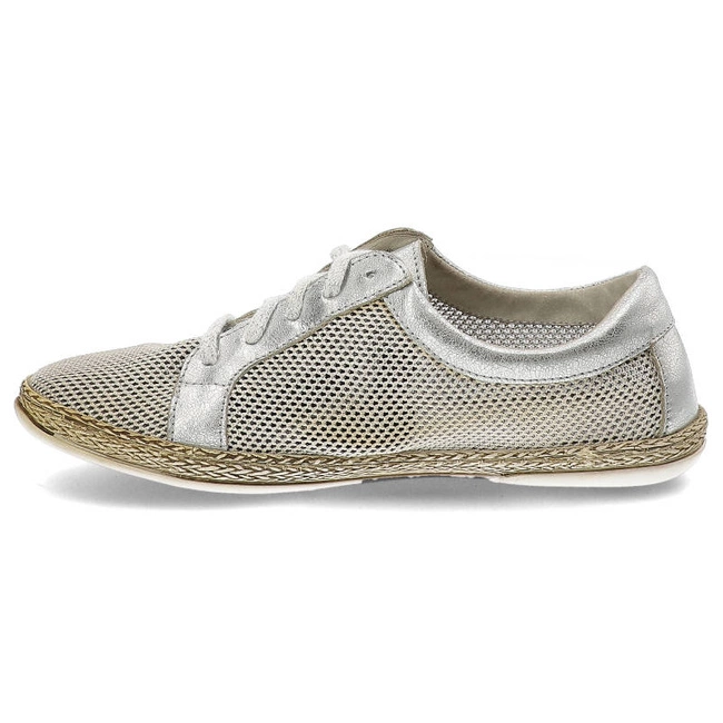 Espadrilky Lemar - 10044 Siatka/przec.Kryształ Srebrny