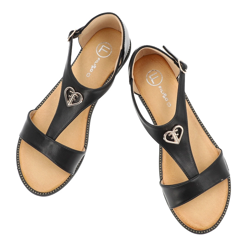 Sandále FILIPPO -  DS6914/25 BK Czarny