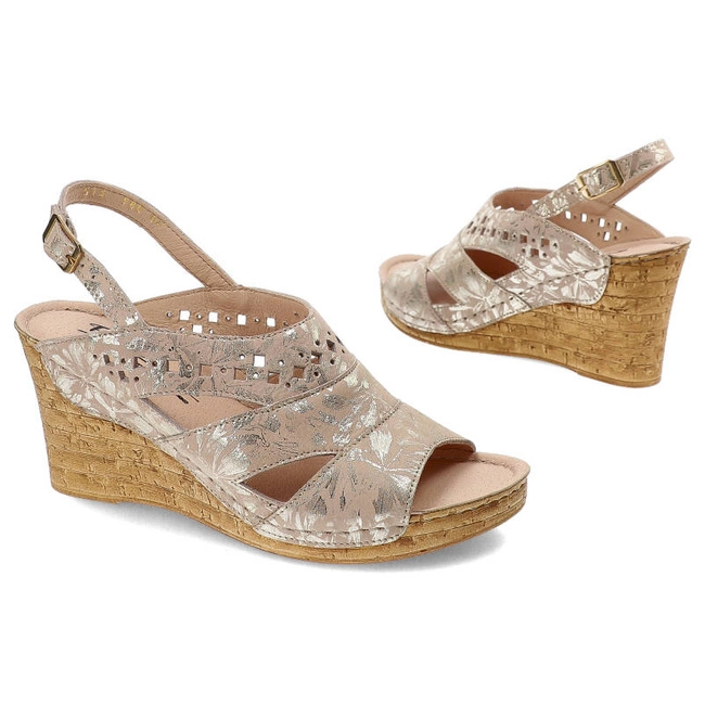 Sandále Pollonus - 5-1398-004 Pigi Złote Kwiaty