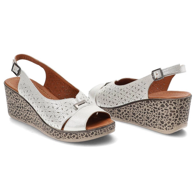 Sandále Lanqier - 44C1064 Srebrny Silver