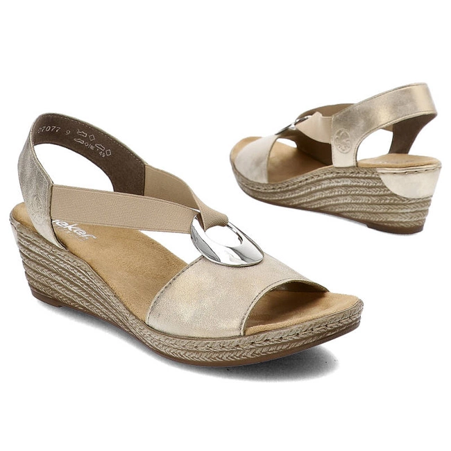 Sandále Rieker - 624H6-60 Beige